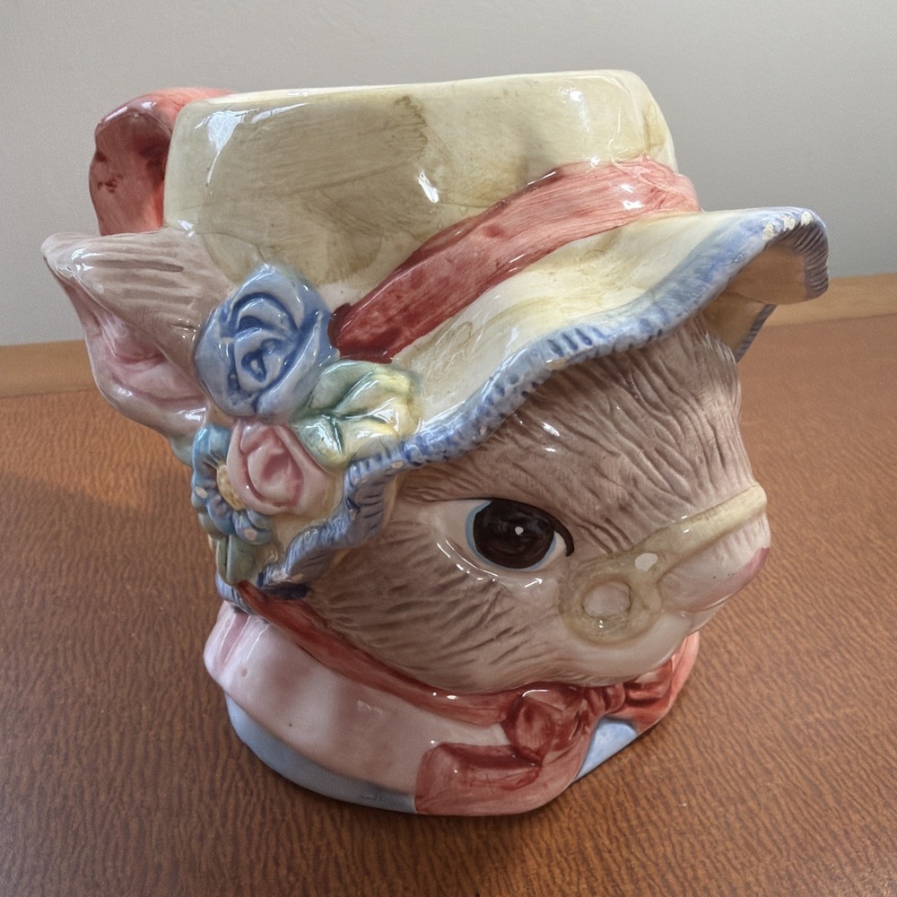 Cottagecore Bunny In A Bonnet Large Vintage Mug